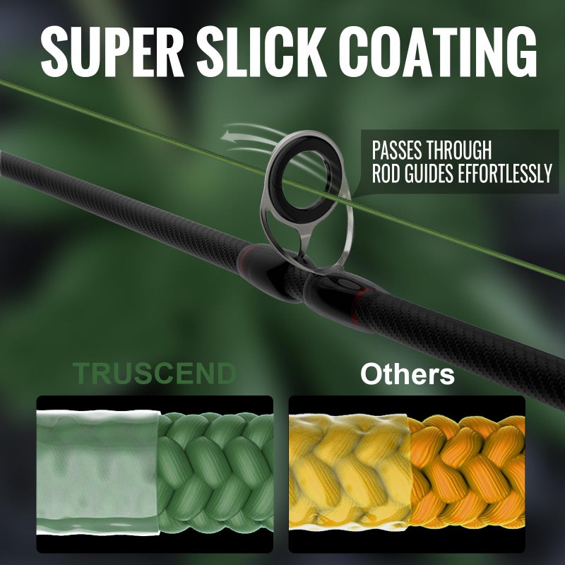TRUSCEND خط صيد مجدول من TRUSCEND X8، خط صيد مجدول دوار مطور، خط مضفر ناعم ورقيق للغاية، سلك صيد فائق القوة ومقاوم للتآكل، غير قابل للتمدد وذاكرة منخفضة 50 رطل - 300 ياردة - Image 3